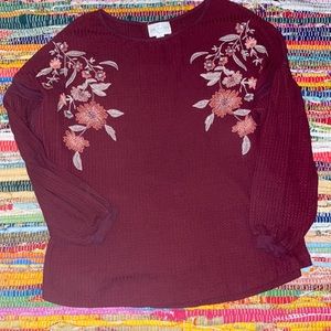 🌸 Francesca’s Appliqué Blouse